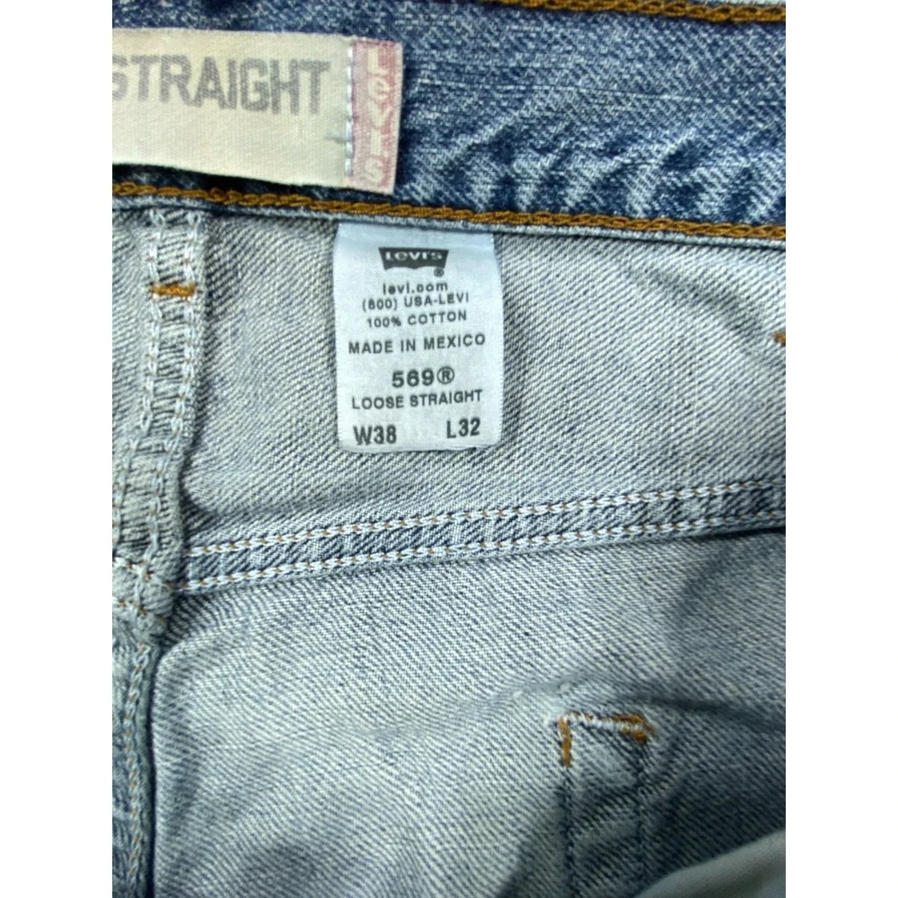 Vintage Levis Jeans Mens 38x32 (Fit 38x31)‎ Blue 569 Loose Wide Baggy Denim Y2K